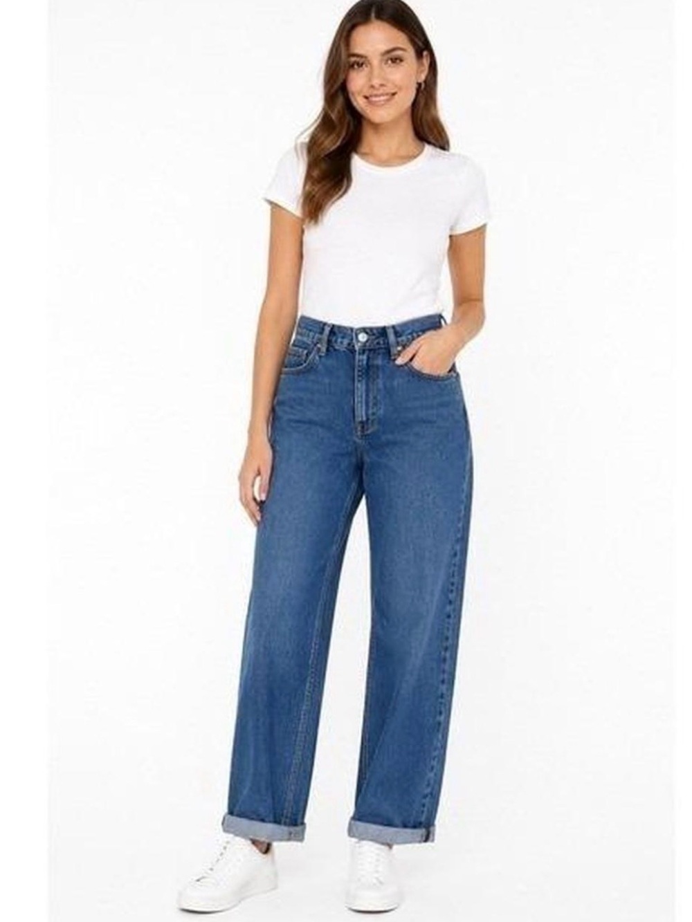 Old Navy OG Loose  High-Rise Wide-Leg Jeans in Medium Blue